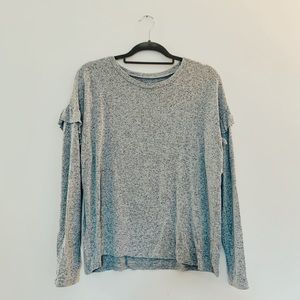 Gray Soft & Sexy AE Ruffle Sweater